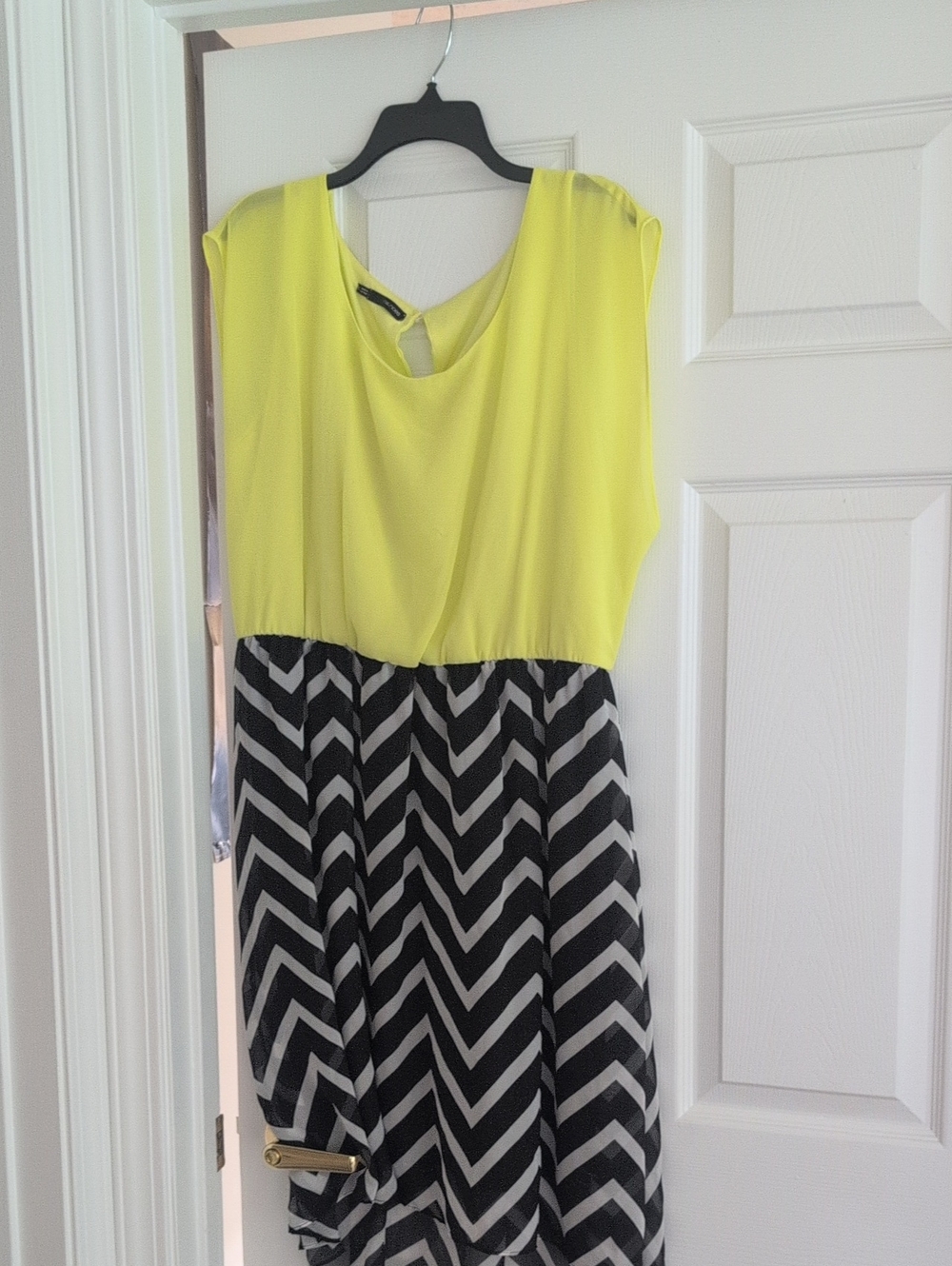Maurices Neon and Chevron High-low dress